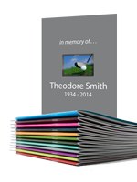 memorial booklet stack